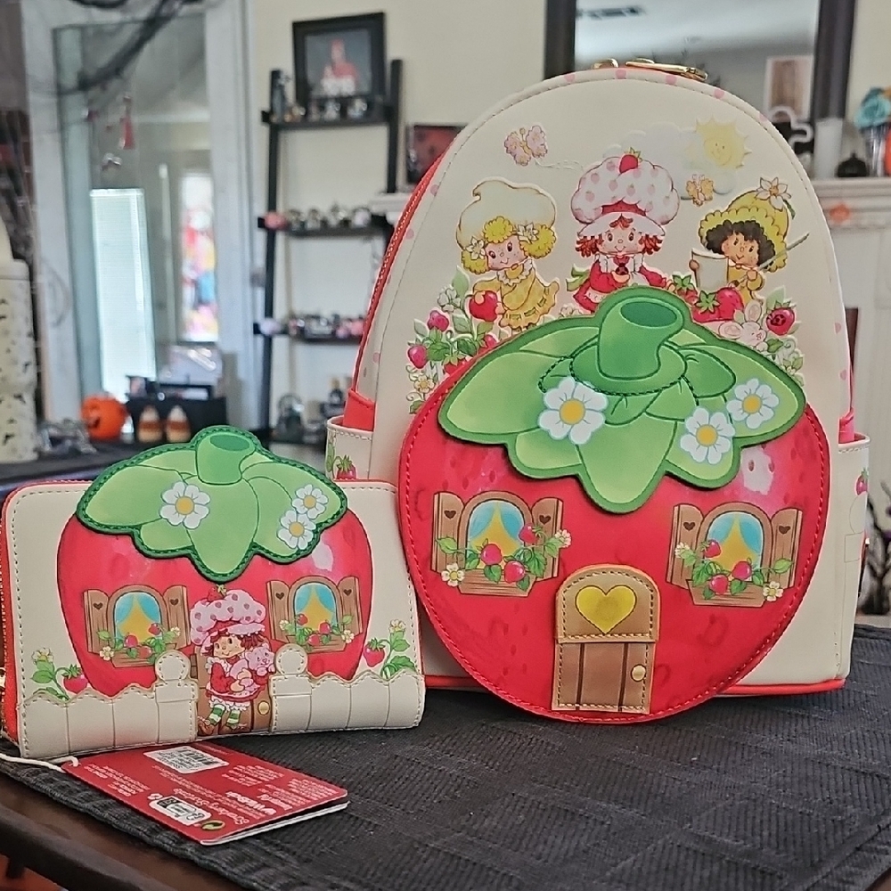 Loungefly Strawberry Shortcake Mini Backpack and Wallet